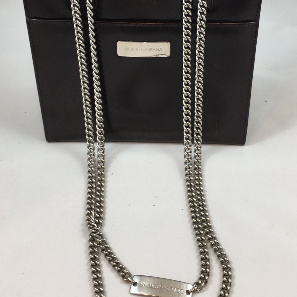 Dolce & Gabbana bag - brown leather w chain - Picture 2 of 8